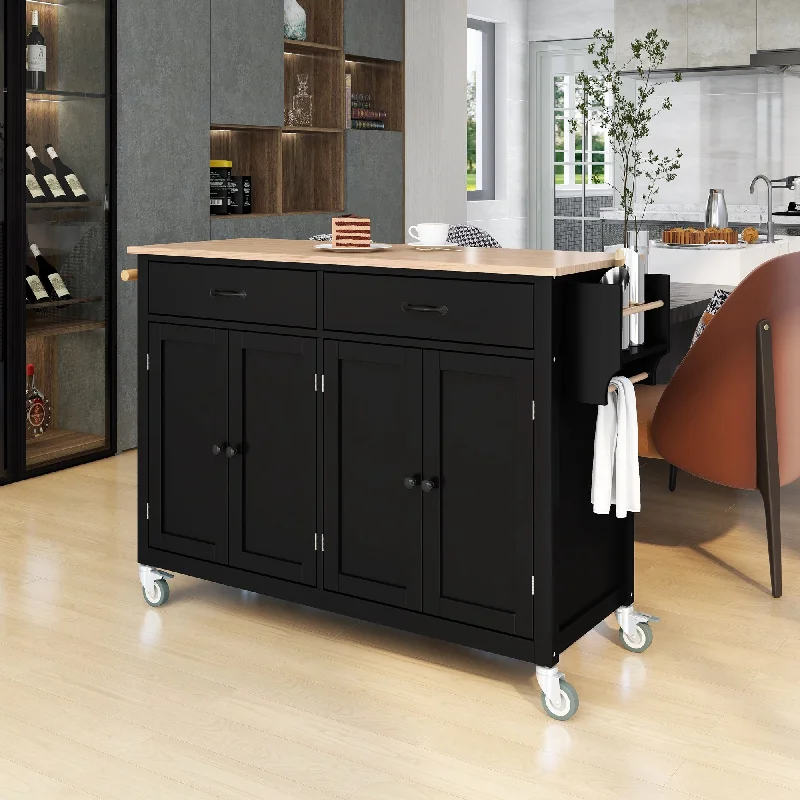 Streamdale Wood Top Kitchen Island Cart