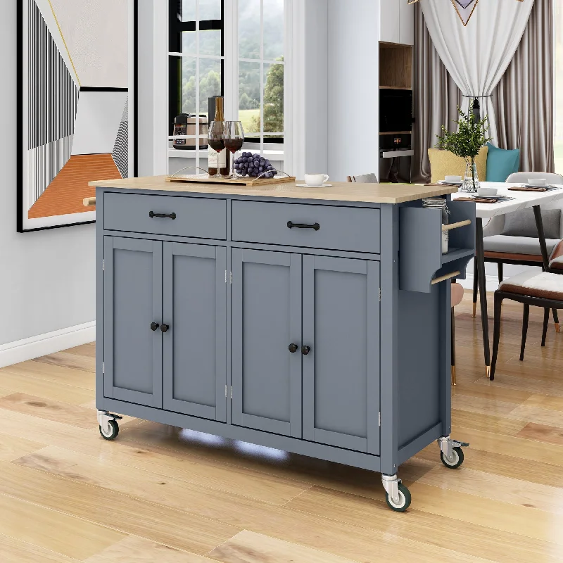 Streamdale Wood Top Kitchen Island Cart