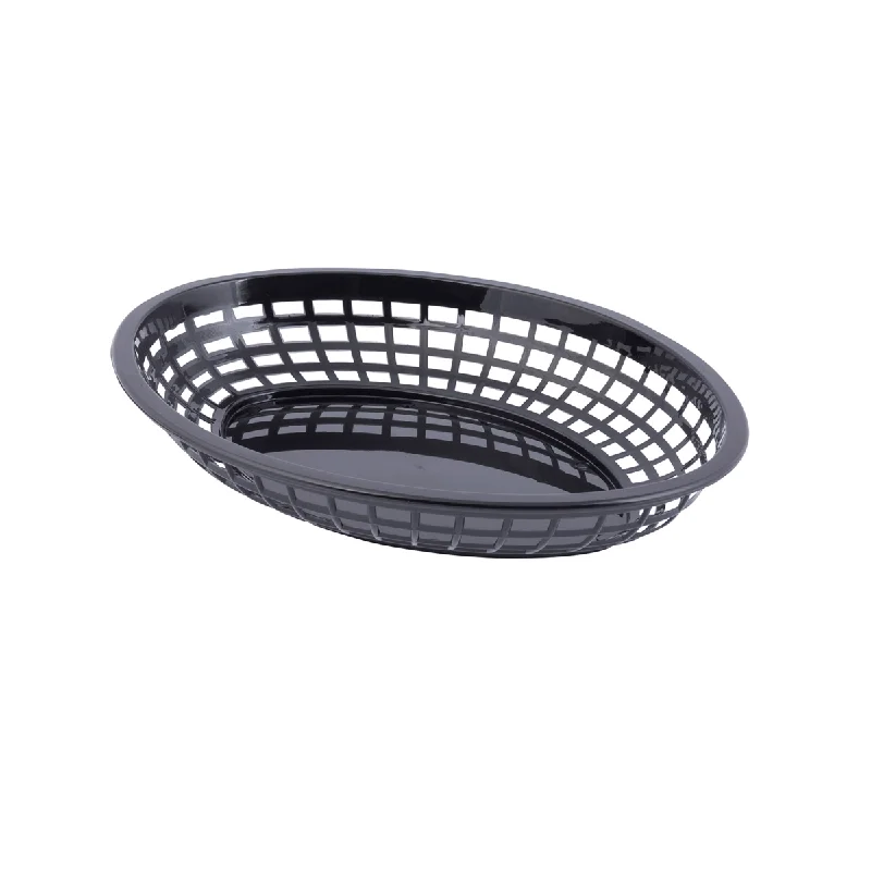 TableCraft Jumbo Oval Basket, Black, 11.8" x 9" x 2"