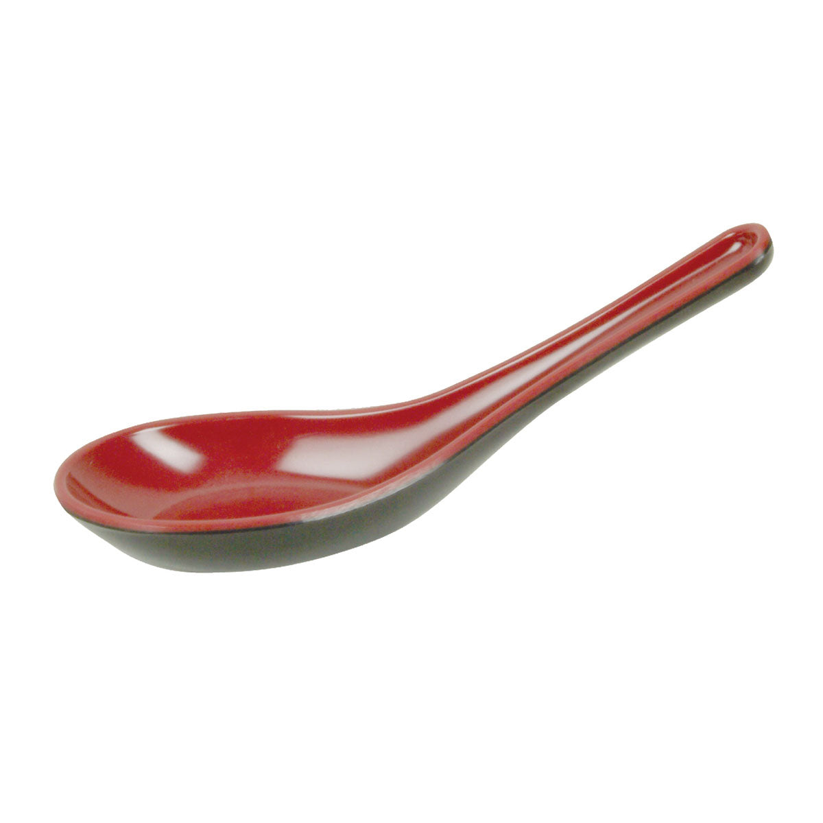 Thunder Group 7003JBR Melamine Soba / Rice Spoon, Red & Black, 3/4 oz.