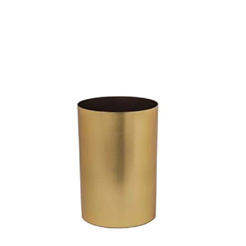 Umbra Metalla Trash Can, 4.5 Gallon (17l) Capacity, Matte-brass Color