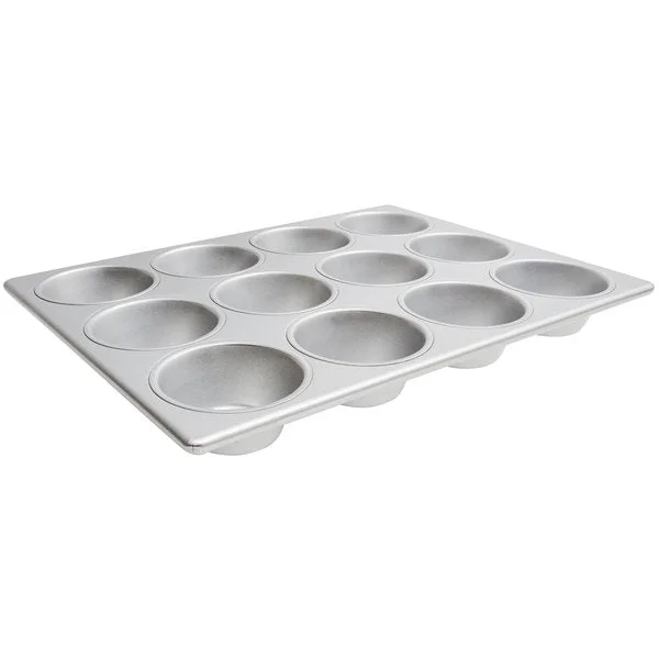 12 Cup 6 oz. Glazed Aluminized Steel Jumbo Muffin / Cupcake Pan