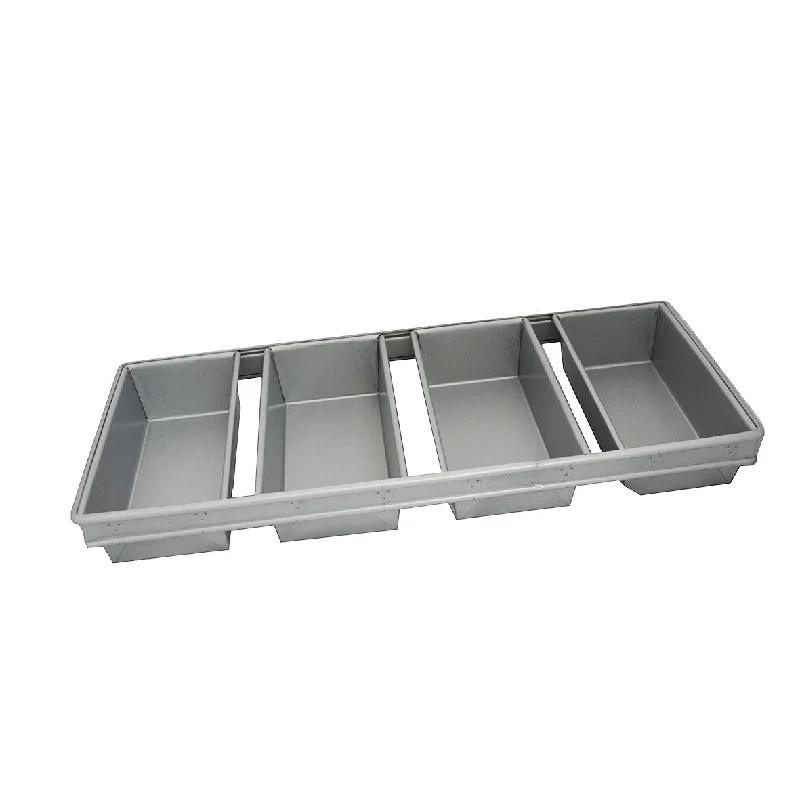 Professional 4 Strap Pullman Bread Loaf Pan Set, Aluminized Steel