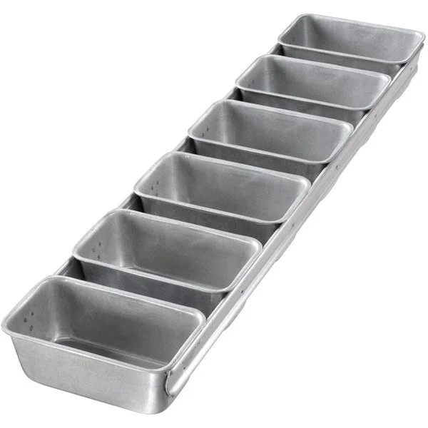 Professional 6 Strap Pullman Bread Loaf Pan Set, Aluminized Steel