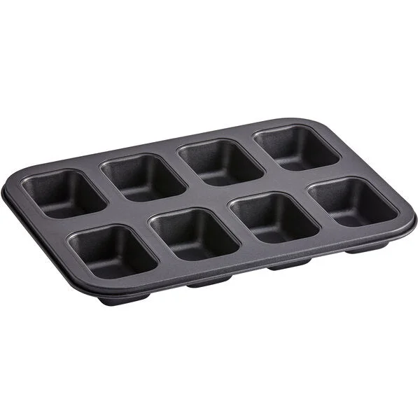 8 Compartment Non-Stick Carbon Steel Mini Bread Loaf Pan-2 3/8"x3 5/8"x1 3/8" Cavities