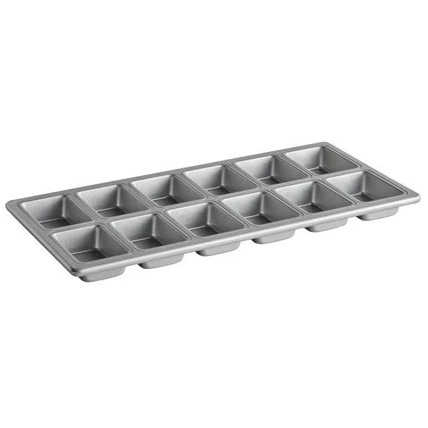 Aluminized Steel 12 Compartment Mini Bread Pan,3 7/8x2 1/2x1 5/16" Cavities