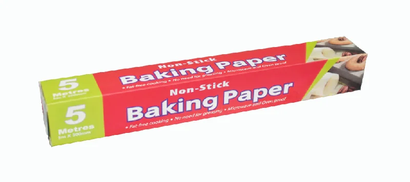 Commercial Unbleached Baking Parchment Paper Roll 5m x 300mm with Cutter