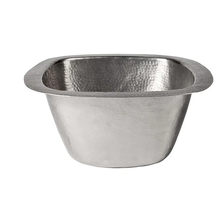 Bar Sink 15 x 7-1/2 Inch Single Bowl Tamsin Hammered Pewter Round Edge Square