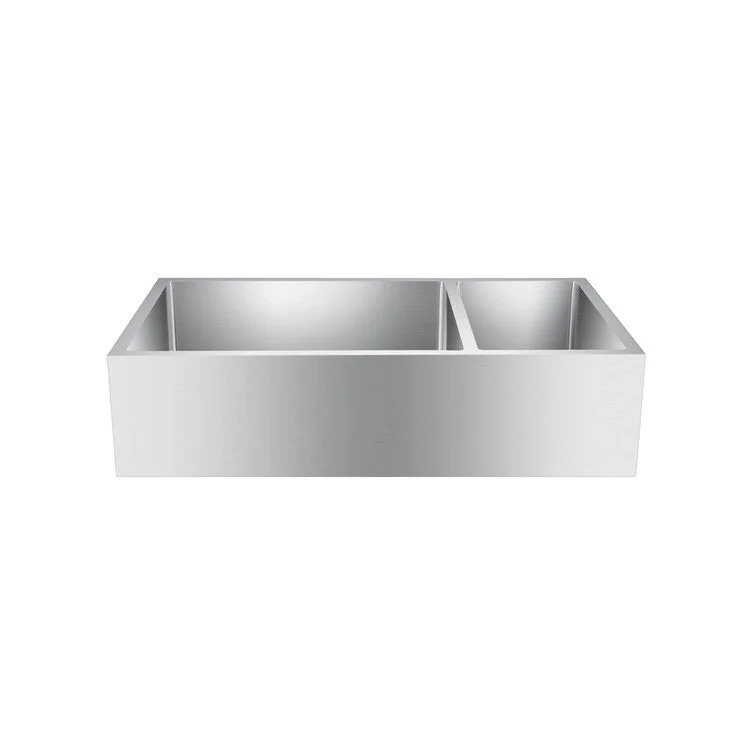 Kitchen Sink 36L x 20W Inch Double Bowl Deverell Farmer 70/30 Stainless Steel Rectangle