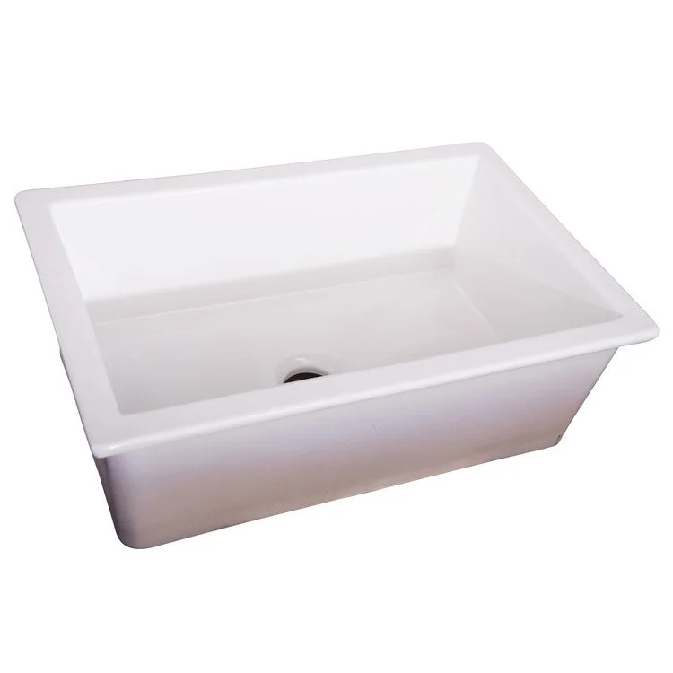 Kitchen Sink 32-1/4L x 20-3/4W Inch Single Bowl Shield White Undermount Rectangle