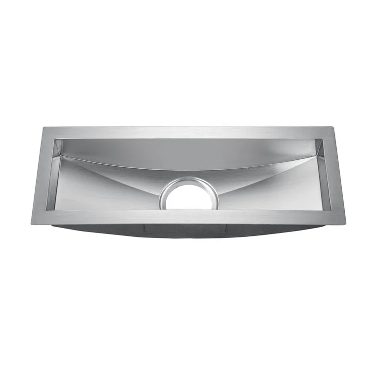 Bar Sink 22L x 8-1/4W Inch Single Bowl Vedette Stainless Steel Sloped Bottom Rectangle