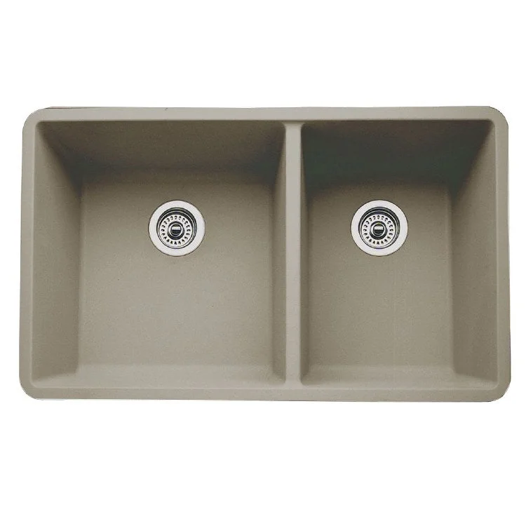 Precis 33" Medium 1-3/4 Double Bowl Silgranit Undermount Kitchen Sink