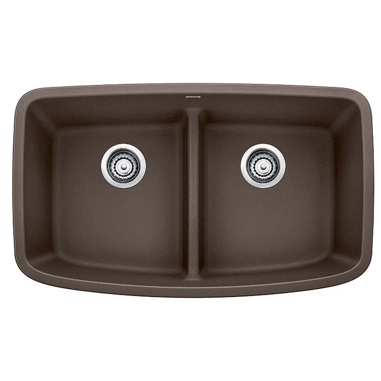 Valea 32" Equal Double Bowl Silgranit Undermount Kitchen Sink with Low Divide