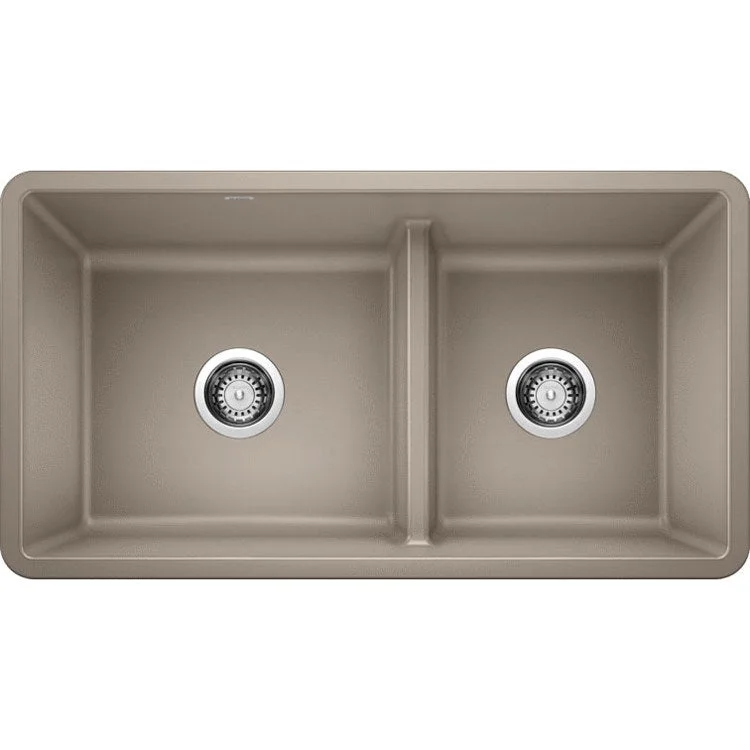 Kitchen Sink Precis 33 x 18 Inch Double Bowl 1-3/4 Reverse with Low Divide Truffle Undermount