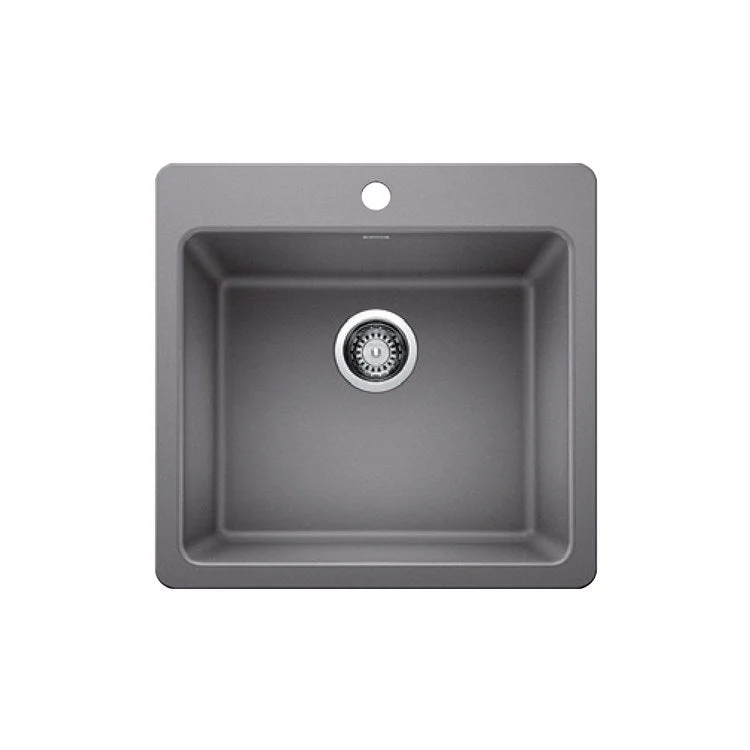 Kitchen Sink Corence 25 x 22 Inch Single Bowl Medium Single 1 Hole Metallic Gray Drop-In/Undermount