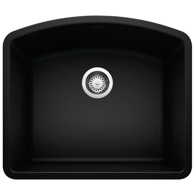 Kitchen Sink Diamond 24 x 21 Inch Single Bowl Single Coal Black Undermount