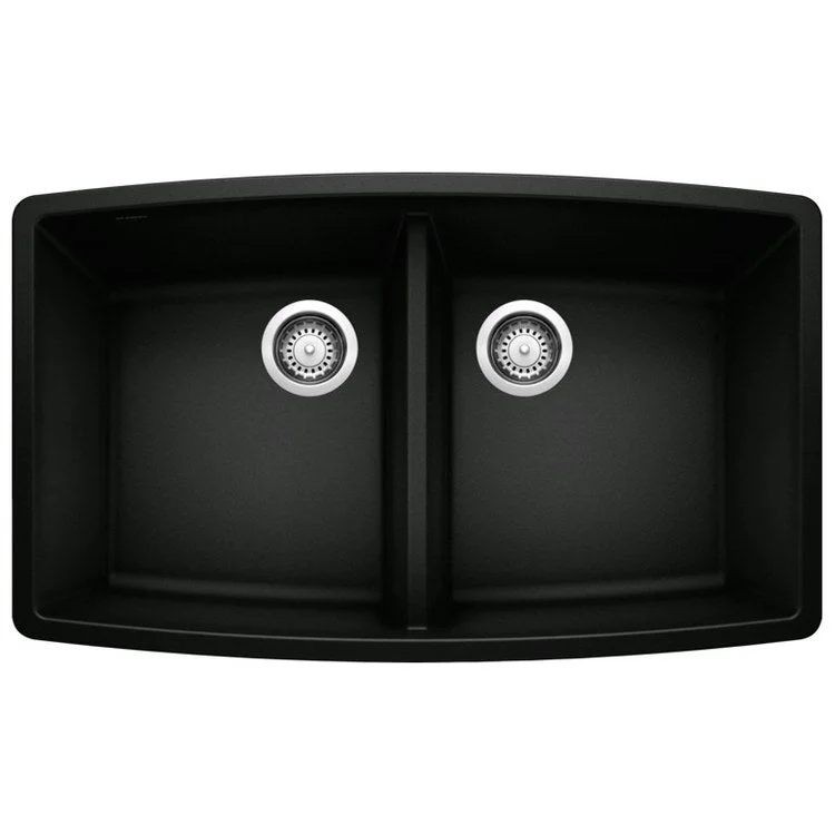 Kitchen Sink Performa 33 x 20 Inch Double Bowl Equal Double Coal Black Undermount