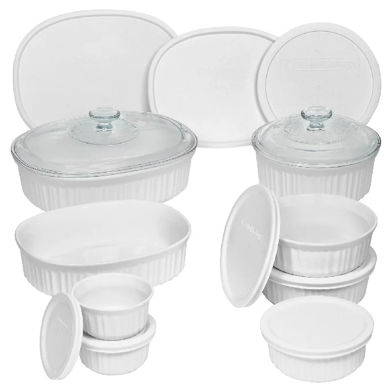 Corningware - French White 18pc Round & Oval Set