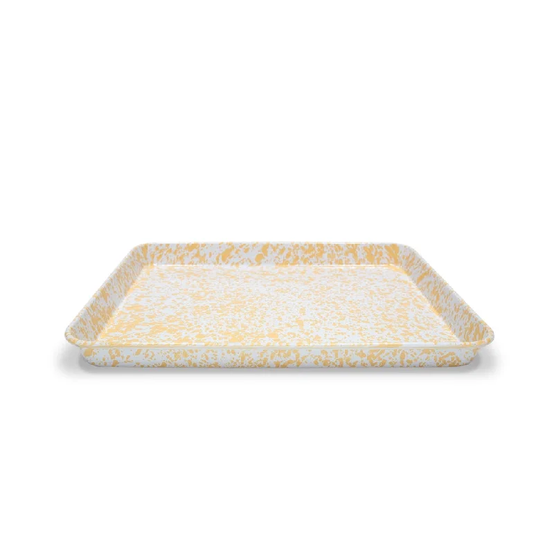 Crow Canyon - Enamelware Splatter Jelly Roll Pan, Yellow