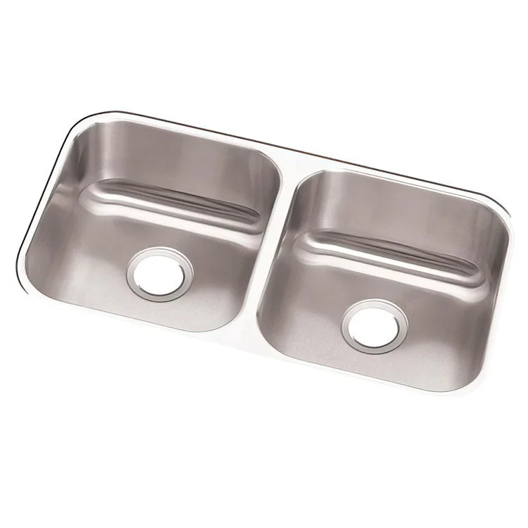 Kitchen Sink Dayton 31.75 x 18.25 Inch Double Bowl Equal Soft Satin Undermount 9 Inch