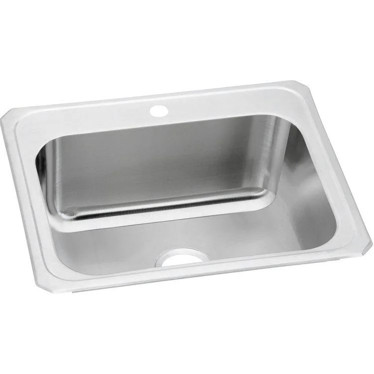 Celebrity 25" Single Bowl Stainless Steel Drop-In Laundry Sink with 1 Hole