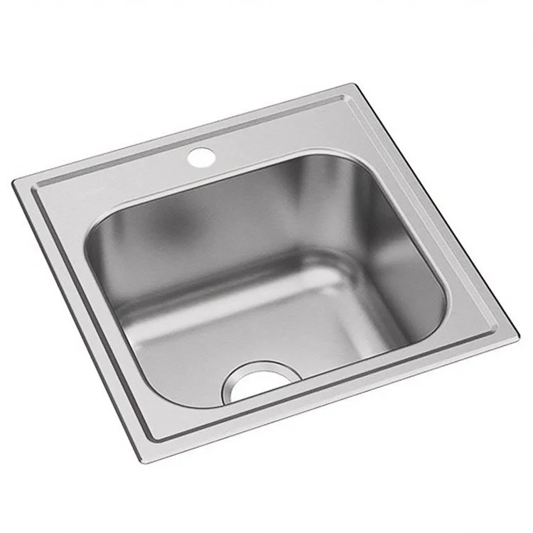 Kitchen Sink Dayton 20 x 20 Inch Single Bowl Laundry 1 Hole Premium Highlighted Satin Drop-In