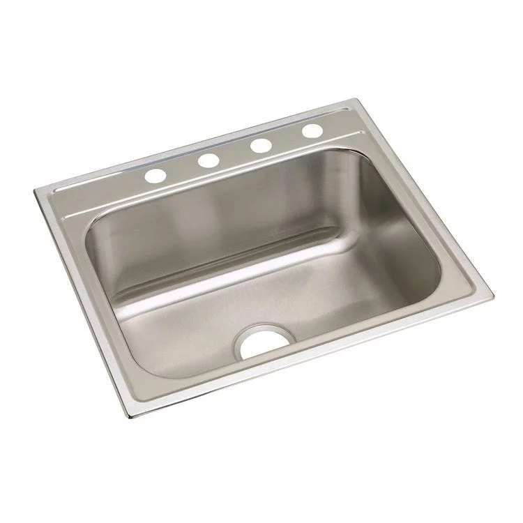 Kitchen Sink Dayton 25 x 22 Inch Single Bowl 1 Hole Premium Highlighted Satin Top Mount