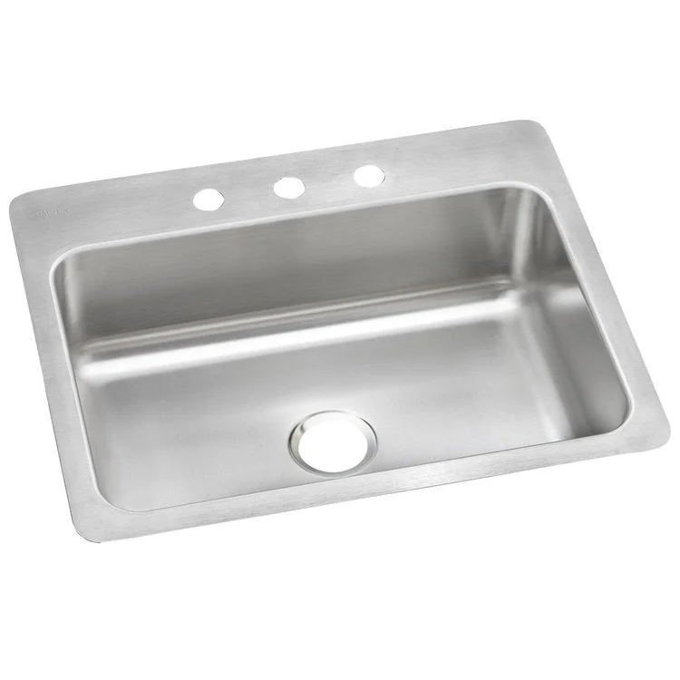 Kitchen Sink Dayton 27 x 22 Inch Single Bowl 3 Hole Elite Satin Top Mount Undermount