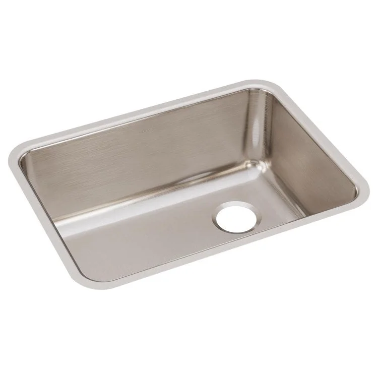 Kitchen Sink Lustertone Classic 25.5 x 19.25 Inch Single Bowl Lustrous Satin Undermount Drain Location Rear Right