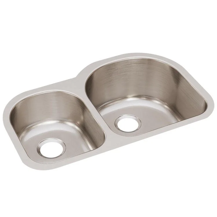 Lustertone Classic 31-1/4" Offset 40/60 Double Bowl Stainless Steel Undermount Sink