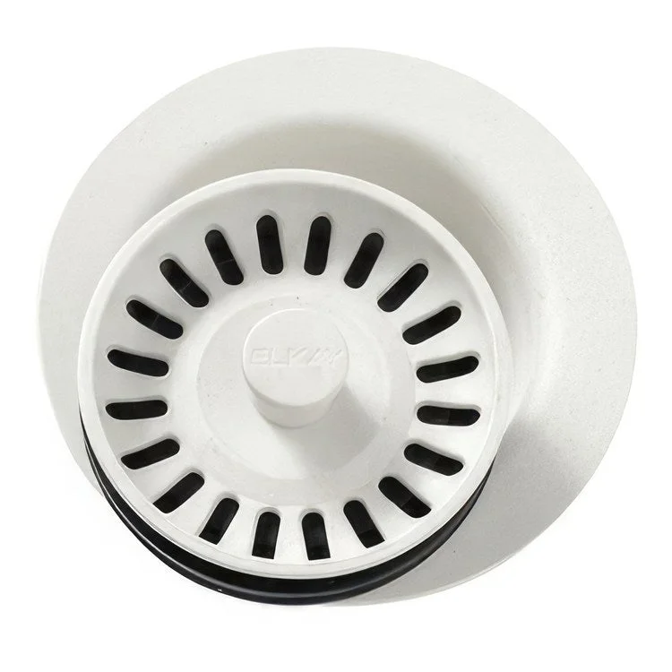 Disposal Flange with Removable Basket Strainer and Rubber Stopper Parchment 3-1/2 Inch Polymer for Sinks with 3-1/2" Drain Opening