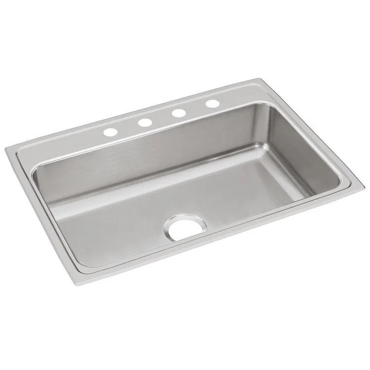 Lustertone Classic 31" Single Bowl Stainless Steel Drop-In Kitchen Sink with 4 Holes