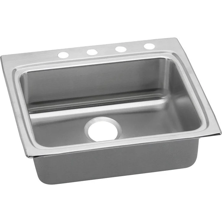 Lustertone Classic 25" Single Bowl ADA Stainless Steel Drop-In Kitchen Sink with 1 Hole