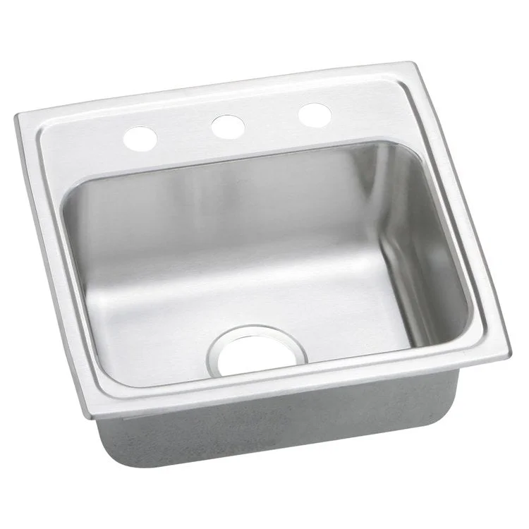 Celebrity 19" Single Bowl Stainless Steel Drop-In Kitchen Sink with 3 Holes