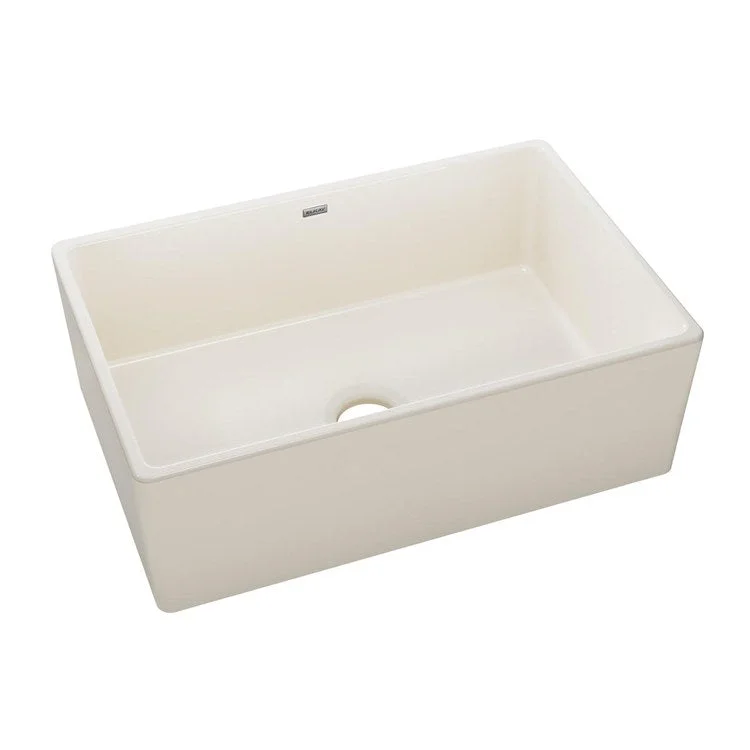 Kitchen Sink Fireclay 30 x 20 Inch Single Bowl Apron Front Biscuit Farmhouse Drain Location Center