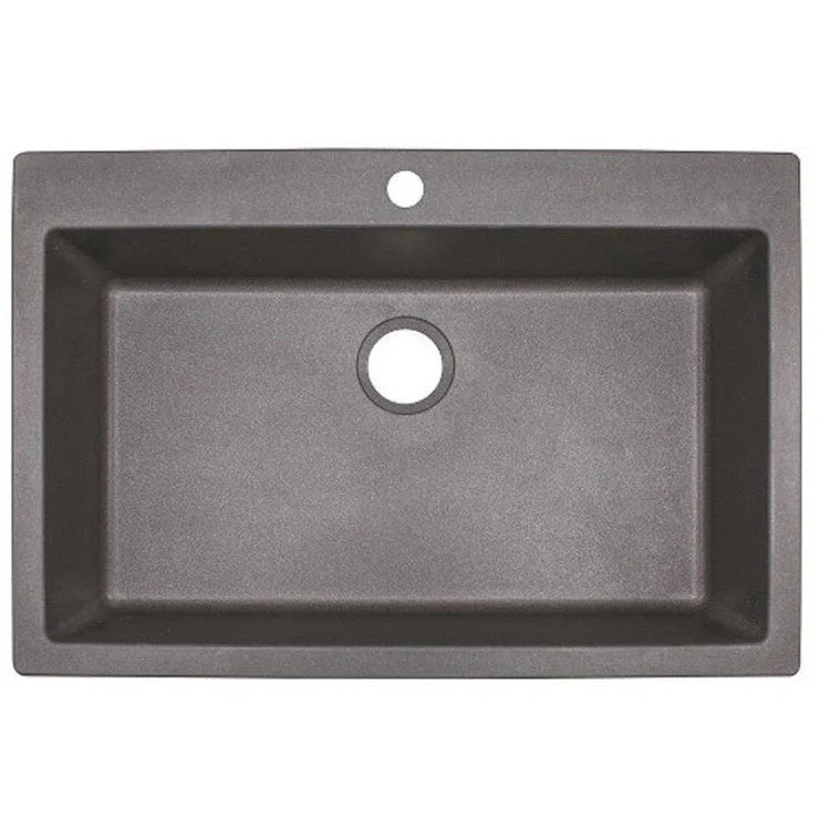 Primo 33" x 22" Single Bowl Granite Dual-Mount Kitchen Sink - Stone Gray