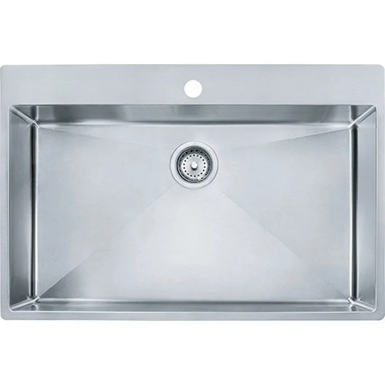 Kitchen Sink Vector 22-7/16 x 33-7/16 Inch Single Bowl Kit 1 Hole Polished Satin Rectangle