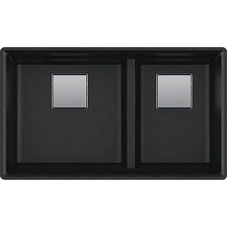 Peak 32" x 18.8" Double Bowl Granite Undermount Kitchen Sink - Onyx