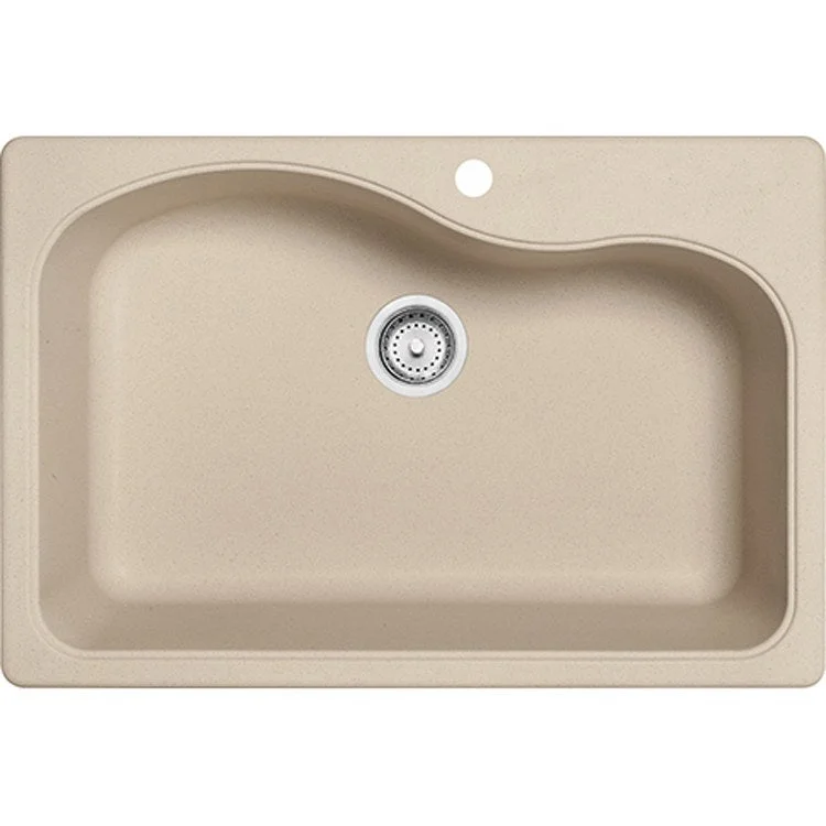 Kitchen Sink Gravity 33 x 22 Inch Single Bowl 1 Hole Champagne Undermount Rectangle