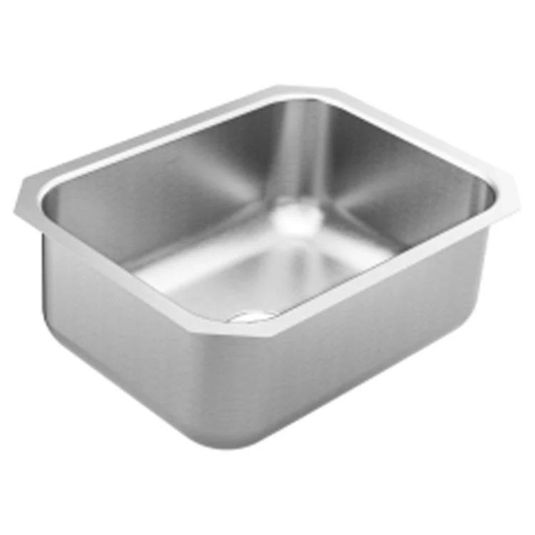 Kitchen Sink 1800 Series 23-1/2 x 18-1/4 Inch 9 Inch Single Bowl Satin Stainless Undermount Center Drain