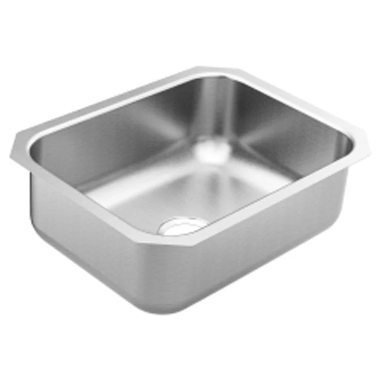 Kitchen Sink 1800 Series 23-1/2 x 18-1/4 Inch 8 Inch Single Bowl Satin Stainless Undermount Center Drain