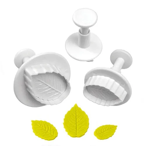 Mondo Bakeware - Rose Leaf Plunger Cutter Set 3pc