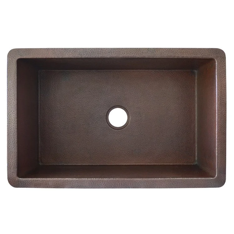 Cocina 33" Single Bowl Copper Undermount Kitchen Sink