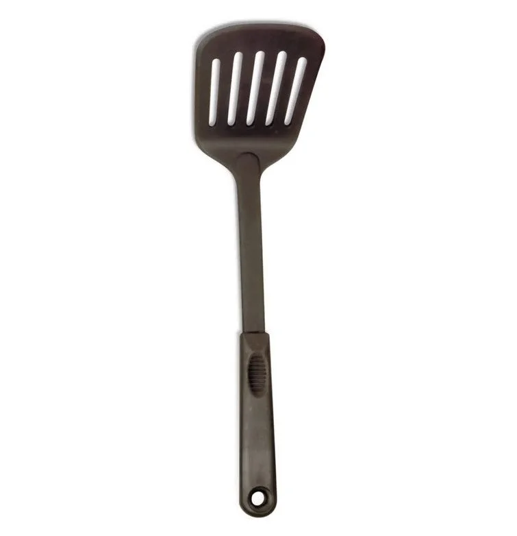 Professional Heat Resistant Plastic Nylon Slotted Turner Spatula,Black