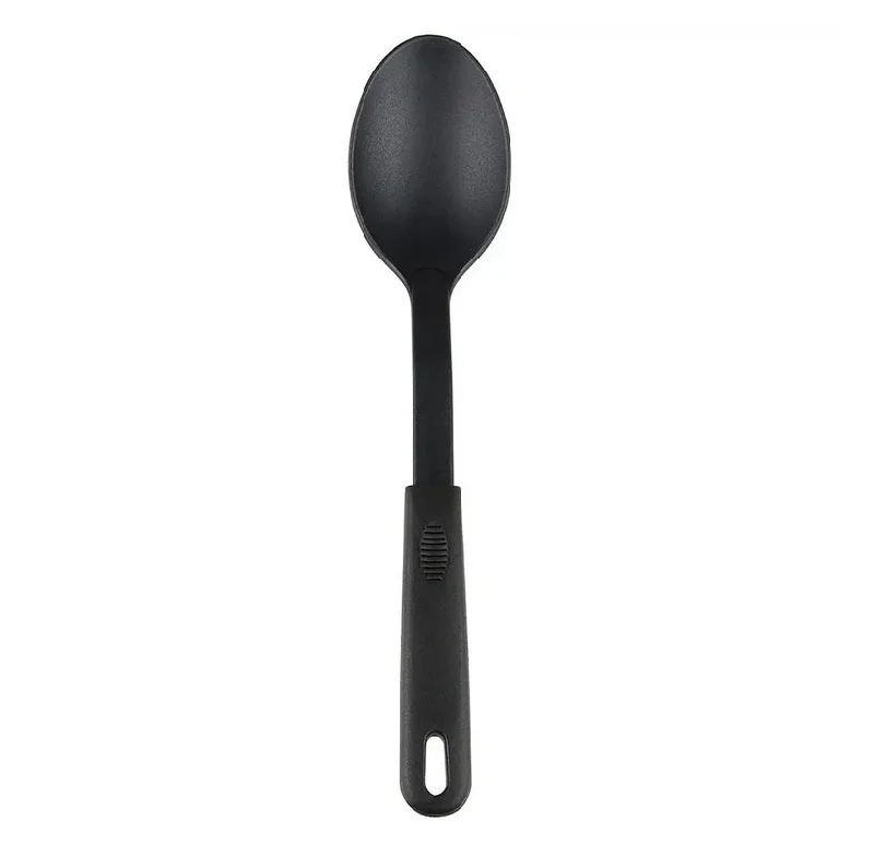 Professional Heat Resistant Plastic Nylon Solid Spoon, Black