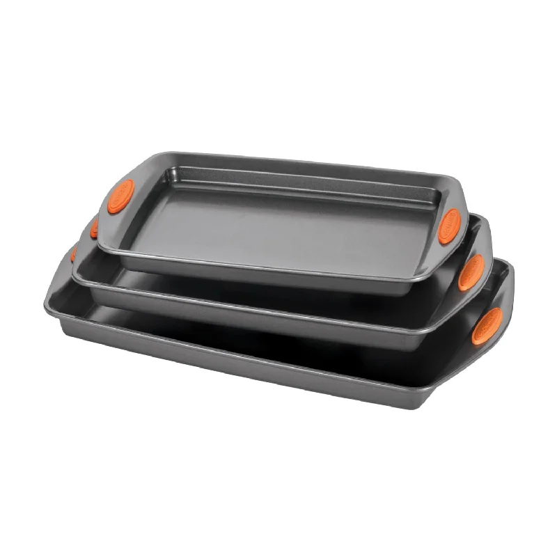 Rachael Ray Rachael Ray 3 Piece Cookie Pan Set Orange