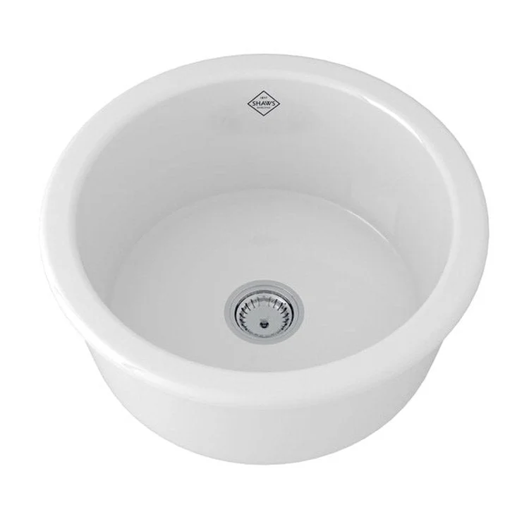 Bar Sink Lancaster 18-1/4L x 18-1/4W Inch Single Bowl Food Prep White Undermount/Drop In Round