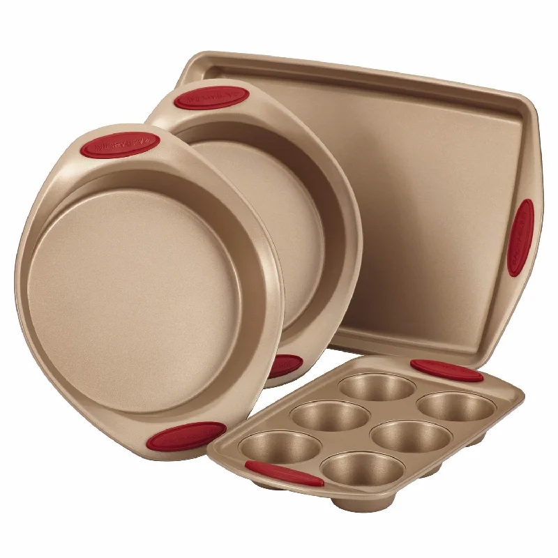 Rachael Ray Cucina 4pc Bakeware Set Cranberry Red